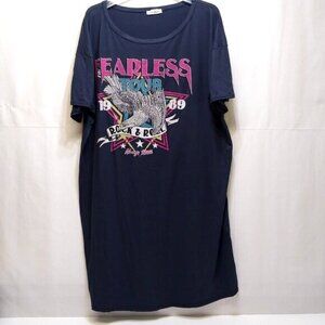 Ruby & Lace Fearless Tour 1989 Rock & Roll Always Hard 2XL Nightshirt Sleepwear